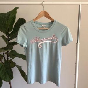 Abercrombie & Fitch eggshell blue graphic T-shirt